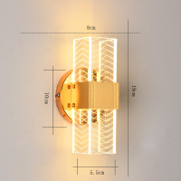 LED Acrylic Wall Lamp 3 Light Colors Mounted Sconce Wall Light For Bedroom Corridor Stairs Bathroom Stainless Mirror Front Lamp