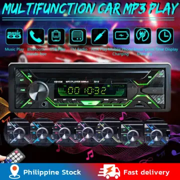 Car Stereo, Single DIN In-Dash Car MP3 Radios Player Bluetooth Autoradio  Cassette Recorder EQ Sound FM Steering Wheel Remote