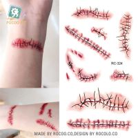 Body Art waterproof temporary tattoos for women and men 3d terror scar design small arm tattoo sticker wholesales RC2324