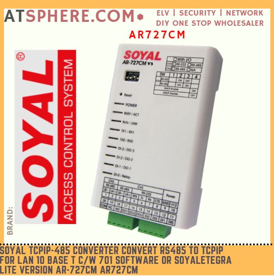 Soyal TCP/IP-485 TCPIP to RS485 Converter Convert RS485 to TCP/IP for ...