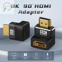 ZIAAN 8K HDMI-เข้ากันได้270 90องศามุมขวาตัวผู้กับตัวเมียอุปกรณ์ต่อตรง-ผ่านตัวต่อขยาย HDMI HDMI-อะแดปเตอร์ต่อหัวต่อ HDMI ที่เข้ากันได้กับขั้วต่อข้อศอก