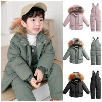 เด็กวัยหัดเดินเด็กทารกเด็กผู้หญิง Snowsuit ทารกฤดูหนาวเสื้อผ้า Jumpsuit Faux- Hooded Jacket Coat ชุดเด็กฤดูหนาว Coats