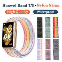 สายรัดข้อมือไนลอนปรับได้สำหรับ Huawei Band 8 7 6,อุปกรณ์เสริมสำหรับเปลี่ยนสายรัดข้อมือสำหรับ Honor Band 6สายรัดข้อมือระบายอากาศได้6NFC