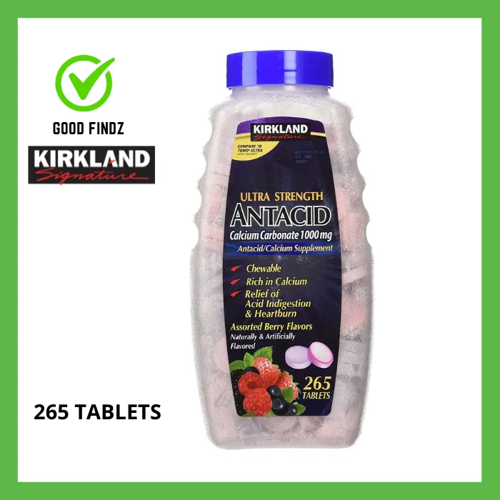 Kirkland Ultra Strength Antacid 265 Tablets Tums Calcium Carbonate
