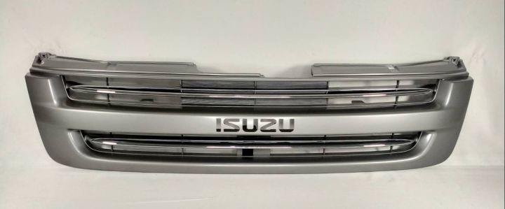 หน้ากระจัง-อีซูซุ-ดีแม็กซ์-ปี-2003-สีเทา-คิ้วชุบ-หน้ากาก-ตรงรุ่นรถ-กระจังหน้า-grille-for-isuzu-d-max-2003-2wd