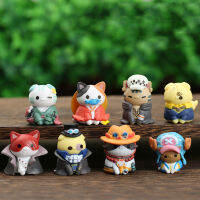 อะนิเมะญี่ปุ่นใหม่8ชิ้นเซ็ต Cat cos Tony Chopper portgas · Ace Trafalgar Law ตกแต่งเค้ก P ของเล่นภาพโมเดล VC
