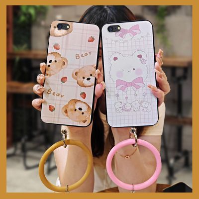 cartoon solid color Phone Case For OPPO A71 2018 couple cute hang wrist Back Cover heat dissipation soft shell The New
