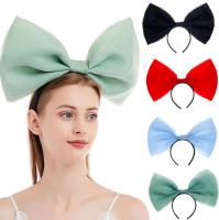 Women Huge Bow Headband Christmas Big Bowknot Hair Hoop Party Decoration Gauze Headdress Halloween Cosplay Headwear 10pcsLot