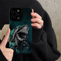 เคสโทรศัพท์ลาย Graffiti Shark สำหรับ iPhone 14/13/12/11 Pro Max 12 13 Mini 6 6S 7 8 Plus X XR XS Max กรอบหลังนิ่มกันกระแทกแฟชั่นที่สร้างสรรค์ฝาครอบโทรศัพท์พร้อมกล้องติดเลนส์คลุมทั้งหมดฝาครอบป้องกัน