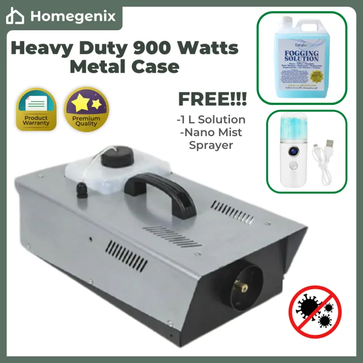 Heavy Duty 900 watts Metal Case Fog Machine with Remote Control FREE 1L