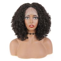 SOKU Bob Wigs Short Hair Transparent Lace Frontal Curly Synthetic Wig For Black Women 12inch Heat Resistant Fibre Afro Hairstyle Gift ของขวัญ