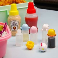 Mini Kitchen Seasoning Sauce Bottle Set Miniature Cooking Cute Cartoon Salad Dressing Ketchup Plastic Bottle Kitchen Toys