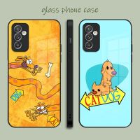 Cartoon Cute Catdog Anime Phone Case Glass For Samsung A12 A22 A32 A42 A51 A52 S22 S21 S21FE S20 Ultra Note 20 10 Pro Plus