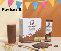 Fusion-x (ฟิวชั่น-เอ็กซ์) ควบคุมแคลอรี่ ทดแทนมื้ออาหาร เสริมสร้างกล้ามเนื้อ สารอาหารครบ 5 หมู่ (รสช็อกโกแลต)