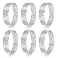 Circular Stainless Steel Porous Tart Ring Bottom Tower Pie Cake Mould Baking ToolsHeat-Resistant Perforated Cake Mousse Ring, 8cm