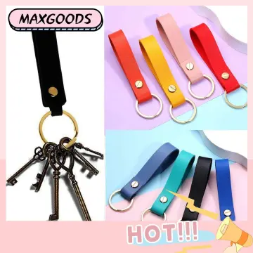 1pc Fashion PU Leather Keychain Casual Leather Strap Lanyard Key Chain  Waist Wallet KeyChains Car Keyring Keyholder Jewelry Gift