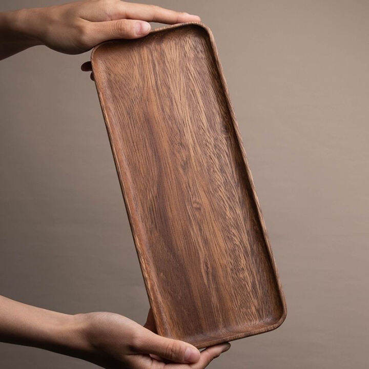 Acacia Wood Coffee Tray Rectangular Food Cup Trays Decorative Wood Tray