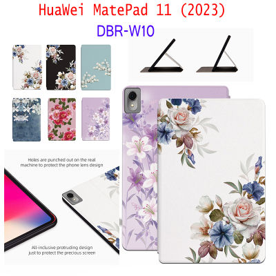 เคสพับฝาเป็นฐานภาพปักครอสสติชช์แฟชั่นสำหรับ HuaWei MatePad 11 2023ฝาครอบป้องกันแท็บเล็ตสำหรับ HuaWei Mate Pad ขนาด11.0นิ้ว DBR-W10 2023