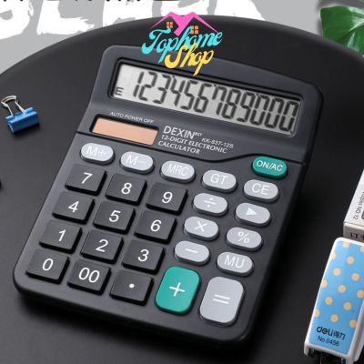TopsHome เครื่องคิดเลข 12 หลัก สีดำ 12 Digits Electronic Calculator O-0109
