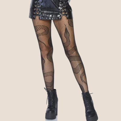 Sexy wild snake-shaped pantyhose mesh punk Snake fishnet socks stretch pantyhose