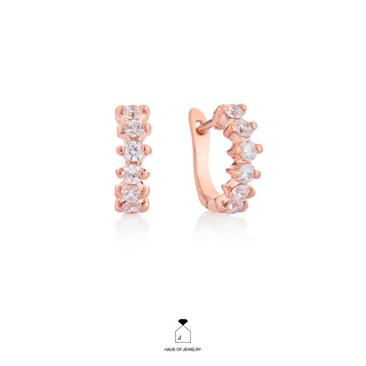 haus-of-jewelry-simple-diamond-hoop-earrings-ต่างหูเงินแท้-ประดับเพชรคิวบิกเซอร์โคเนีย-cubic-zirconia