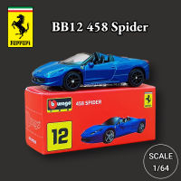 Bburago 164 Ferrari รถรุ่นจิ๋ว,BB12 458 Spider Scale Lefarrari F40 F50 F12tdf 488 GTO Diecast รถจำลองของเล่น