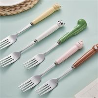 Cartoon Dinnerware Cake Fruit Home Eating Spoon Fork Special Gift Stainless Steel Cartoon Cute Spoon Fork Children Tableware