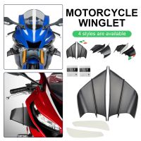 ❦สปอยเลอร์หน้ารถจักรยานยนต์ Winglet ชุดปีกอากาศพลศาสตร์สปอยเลอร์สำหรับ Yamaha YZF R1 R6 R25 BMW S1000RR อุปกรณ์มอเตอร์ไซค์