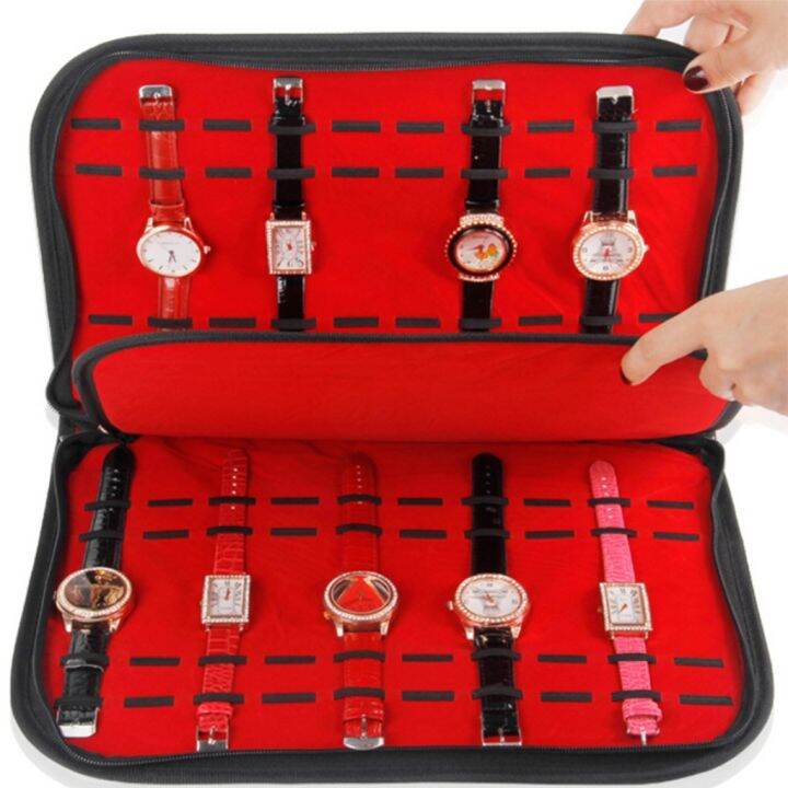 【Hot male】 Multifunction Portable Watch Strap Organizer Leather Velvet