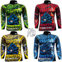 เสื้อตกปลา,ปั่นจักรยาน Monster Fishing Attack  มีให้เลือก 4 สี (สินค้าพร้อมจัดส่ง) ป้องกันแสง UV เนื้อผ้าผิวสัมผัสนุ่มนิ่ม,ใส่แล้วรู้สึกเย็นสบาย