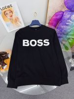 ฤดูใบไม้ร่วงและฤดูหนาว BOSS เสื้อสเวตเตอร์สวมหัวสำหรับผู้ชาย,เสื้อแขนยาวลำลองใส่ได้หลายโอกาสคอกลม