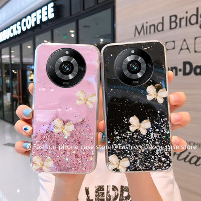 Phone Case เคส Realme 11 Pro + Plus Realme11Pro+ 5G Star Silver Glitter 3D ผีเสื้อสีสันสดใสเคสนิ่ม2023