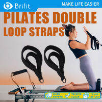 Brifit สายรัดพิลาทิส 2 ชิ้น, สายรัดห่วงคู่พิลาทิสสำหรับรีฟอร์มเมอร์, สายรัดห่วง D-Ring ฟิตเนส, สายรัดห่วงคู่, อุปกรณ์พิลาทิสสายรัดออกกำลังกาย D-Ring อุปกรณ์เสริมการออกกำลังกายโยคะสำหรับออกกำลังกายที่บ้าน