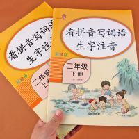 2 Books Enlightenment Kids Look at Pinyin to write 2nd grade words and phrases Chinese student Book Textbook Gift Education School