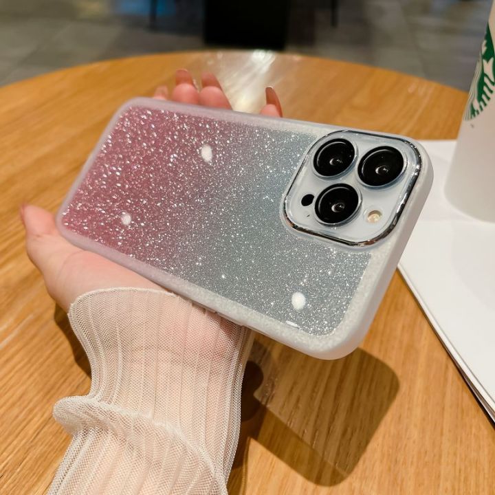 เคส-iphone12กลิตเตอร์สำหรับ-iphone-12-11-pro-สูงสุด-iphone11-i12-i11โทรศัพท์ฝาหลังอ่อนนุ่มซิลิโคน-tpu-ยืดหยุ่นแวววาวเคสกันกระแทกมือถือไล่ระดับสีเลนส์กล้องถ่ายรูปป้องกัน