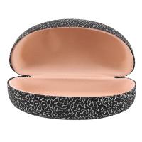 Large Clamshell Filigree Embossed Hard Sunglasses Case,Black&amp;Silver