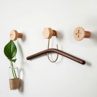 Simplicity Solid Wood Screw Hook Wall Decoration Hanger Coat Hooks Keys Holder Wall Home Decor Room Organizers Storage Shelf Picture Hangers Hooks