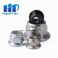 2/10X M3 M4 M5 M6 M8 M10 M12 Black Carbon 304 A2-70 Stainless Steel Hex Flange Nylon Insert Lock Nut Self-locking Nylock Locknut Nails  Screws Fastene