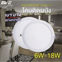 EVE ดาวน์ไลท์ ทรงกลม รุ่น TD พาเนลไลท์ แอลอีดี โคมไฟฝังฝ้า โคมติดเพดาน ขนาด 6W 9W 12W 15W 18W แสงขาว แสงเหลือง