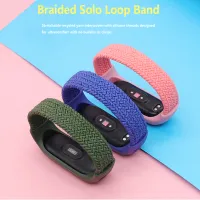 (ร้อน) สร้อยข้อมือสำหรับ Xiaomi Mi วง6 7สายไนล่อนถักเดี่ยวห่วง Pulseira สร้อยข้อมือ Miband5สายรัดข้อมือเข็มขัด Mi วง5 4 3 6 Correa