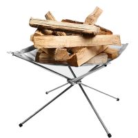 Outdoor Stainless Steel Folding Firewood Rack Stove Carbon Heating Tools Shelf Fire Platform Camping Equipment