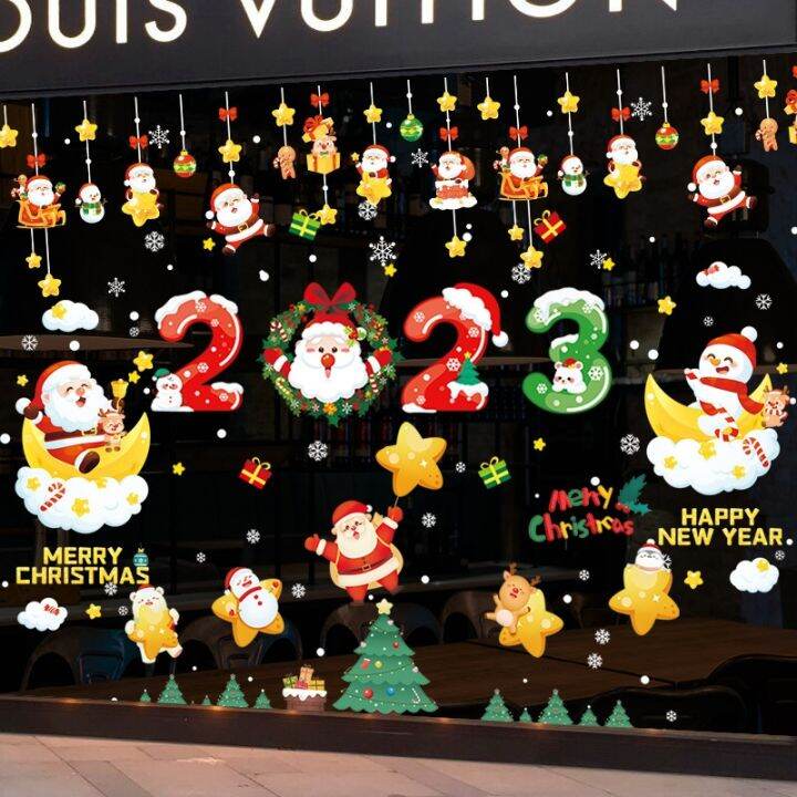 cod-2023-static-shop-festive-atmosphere-layout-decoration-stickers-window-glass-wall