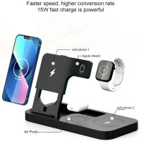 Wireless Charger 4 In 1สำหรับ 12 Pro Max 14 Plus 13 11 Samsung Xiaomi Oneplus Dual 15W พับได้ Fast Charging Station