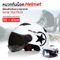 หมวกกันน็อค ขับขี่รถมอเตอร์ไซค์ [HELMET] สีขาว