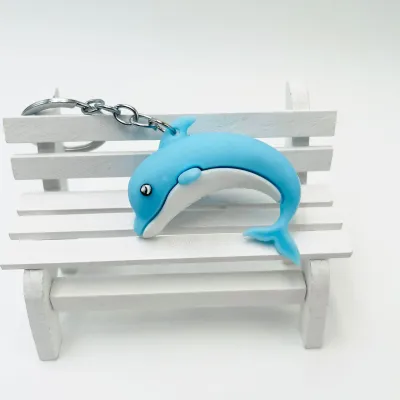 Unique Shark Keychain Whale Keychain Accessory Soft Rubber Whale Keychain Creative Dolphin Bag Pendant Ocean Series Keychain Gift