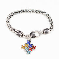 Autism Awareness Puzzle Bracelet Creative Fashion Jewelry Women Christmas Gifts Accessories Pendants