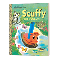 Milu Scuffy เรือลากจูงสีทองเล็กๆสมุดปกแข็งหนังสือภาษาอังกฤษดั้งเดิม