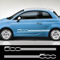 【LZ】✇✠  2PCS Porta Do Carro Lado Saia Longa Listra Adesivos Gráficos E Styling Vinyl Film Decalques Decoração Exterior Acessórios Para Fiat 500