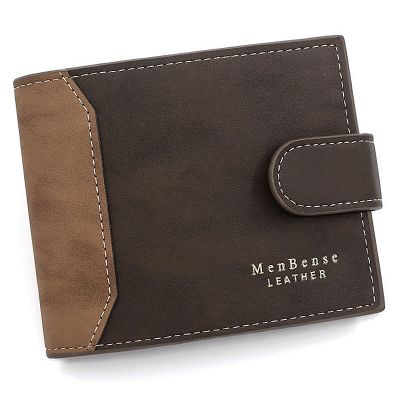 【CC】 New Short Men Wallets Card Holder Leather Brand Male Wallet Small Photo 3-fold Frosted Mens Purses