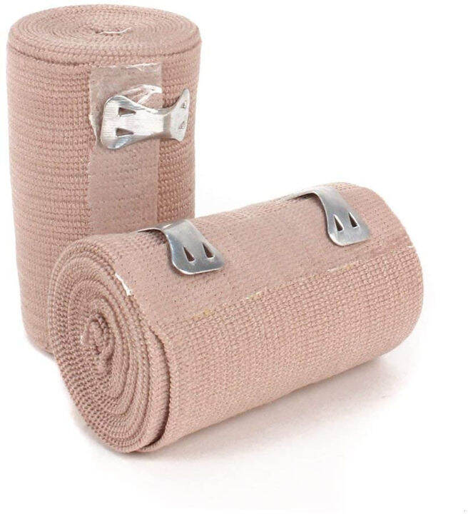 ผ้าพันเคล็ด Elastic Bandage ยาว 5 หลา ผ้ายืดพันเคล็ด พร้อมคลิปหนีบ